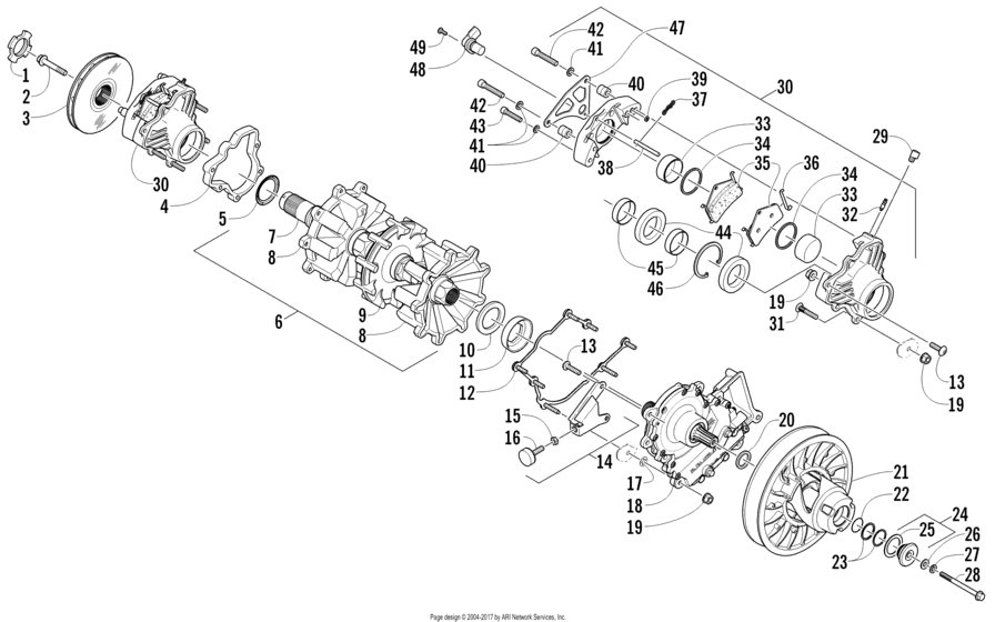 Схема узла «Привод гусеницы & Тормоз (94836)» для Arctic Cat Bearcat 570 XT