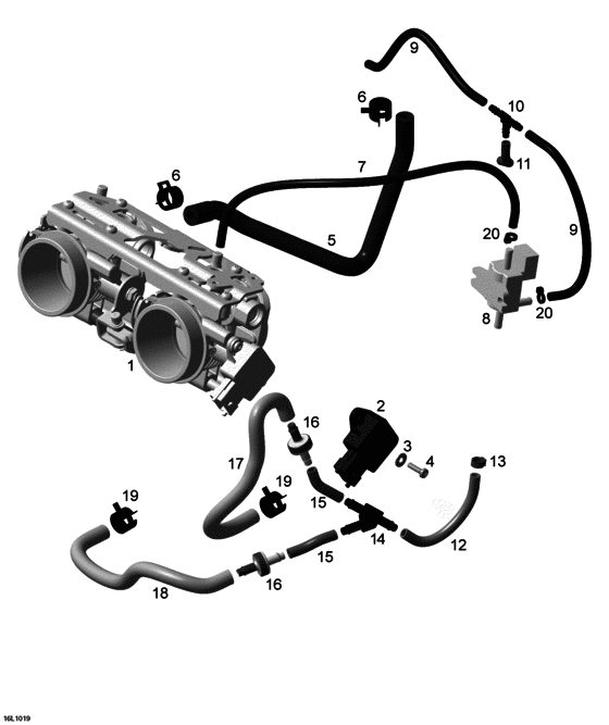 Схема узла «02- Throttle Body» для BRP Expedition WT 600 H.O.