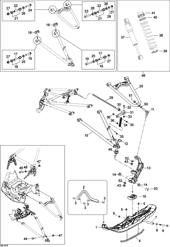 Схема узла «07- Front Suspension And Ski» для BRP Expedition WT 600 H.O.