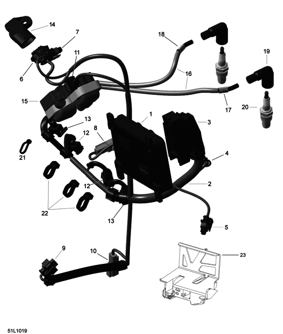 Схема узла «10- Engine Harness And Electronic Module» для BRP Expedition WT 600 H.O.