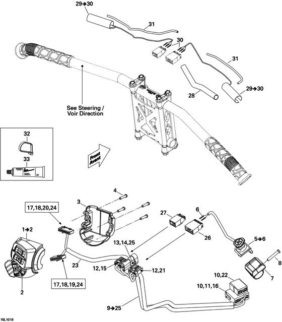 Взрыв-схема узла «10- Steering Wiring Harness»