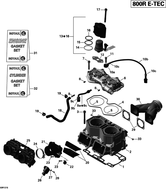 Схема узла «01- Cylinder And Injection System _Freeride» для BRP Freeride 154 800R