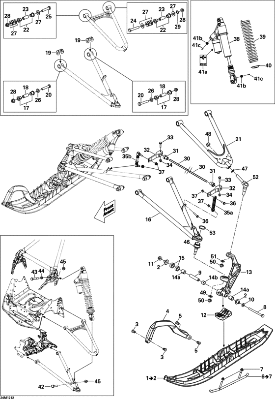 Взрыв-схема узла «07- Front Suspension And Ski»