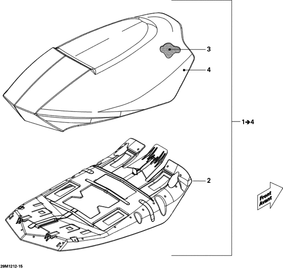 Схема узла «09- Seat» для BRP Freeride 154 800R