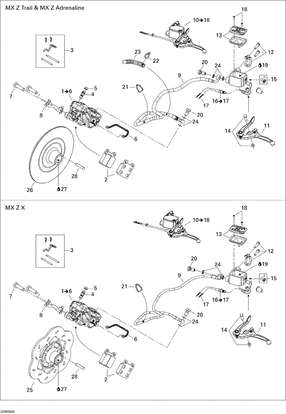 Взрыв-схема узла «06- hydraulic brake 800ho»