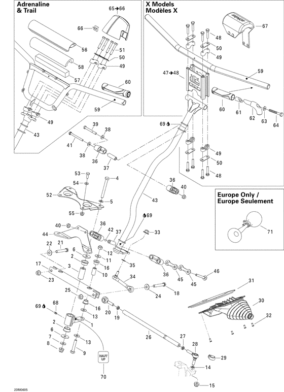 Взрыв-схема узла «07- steering system 800»