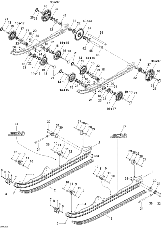 Взрыв-схема узла «08- rear suspension 800»