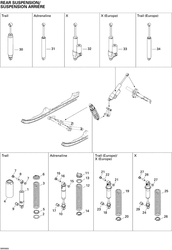Схема узла «08- rear suspension shocks 800» для BRP MX Z 800 H.O.