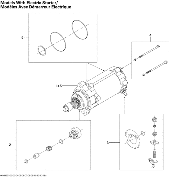 Взрыв-схема узла «04- electric starter 800r»