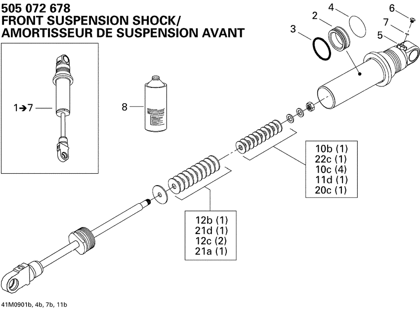 Взрыв-схема узла «07- take apart shock, front»