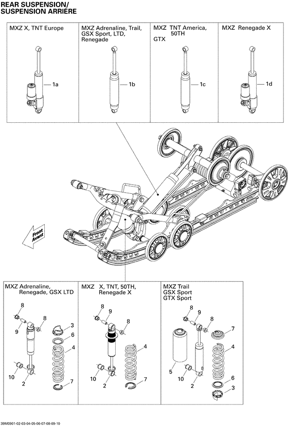 Взрыв-схема узла «08- rear suspension shocks»