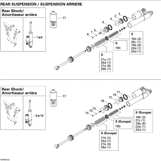 Взрыв-схема узла «08- take apart shock, rear 1»