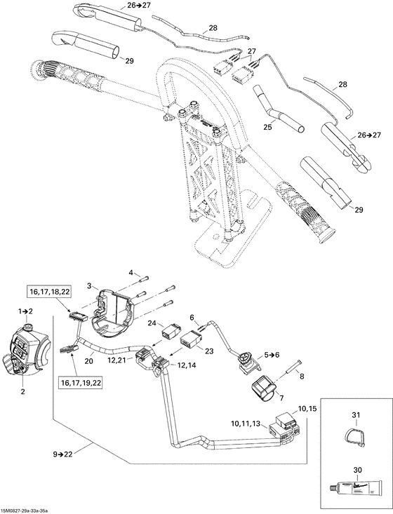 Схема узла «10- steering wiring harness 800r, x» для BRP Renegade X 800R
