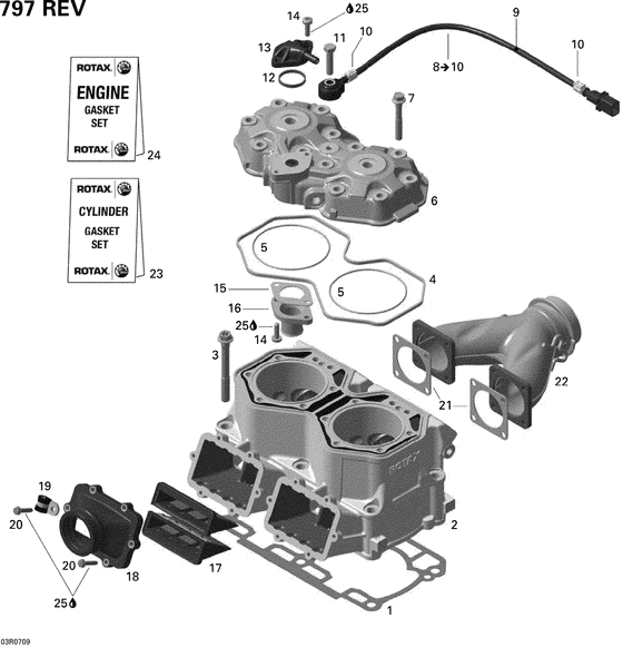 Взрыв-схема узла «01- cylinder and cylinder head»