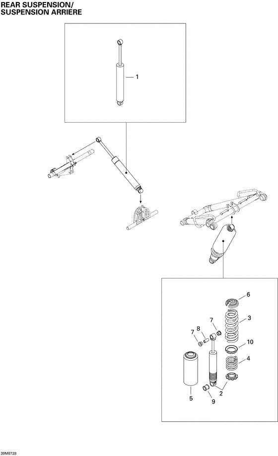 Взрыв-схема узла «08- rear suspension shocks»