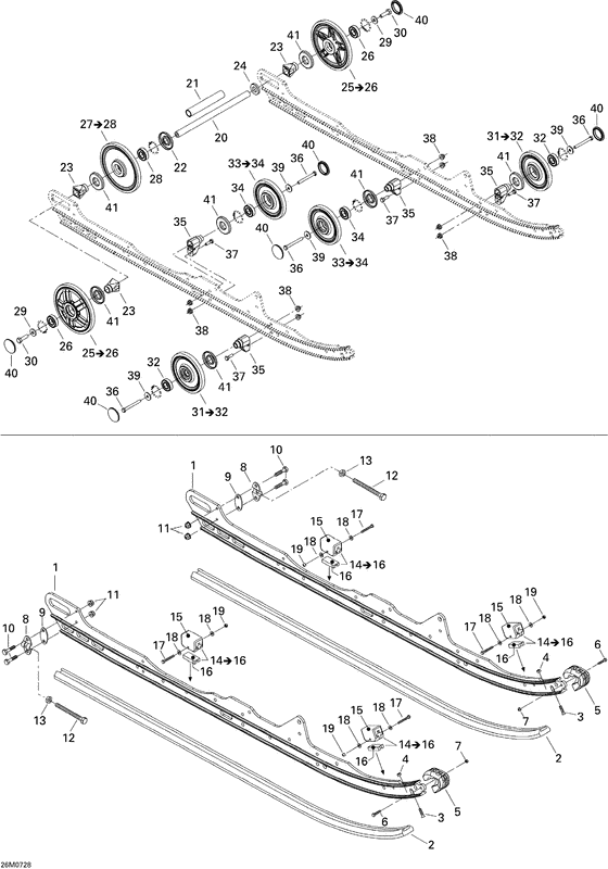 Схема узла «08- rear suspension» для BRP Summit X 163