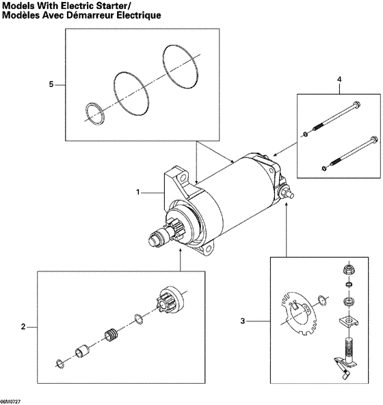 Взрыв-схема узла «Starting motor set»
