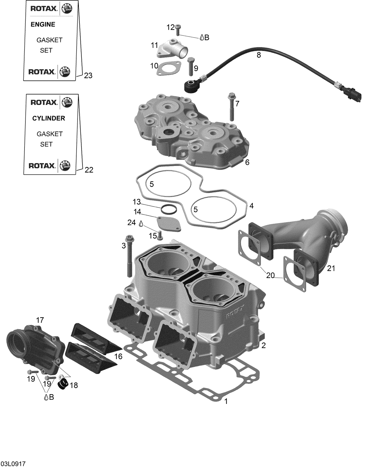 Взрыв-схема узла «01- Cylinder And Cylinder Head»