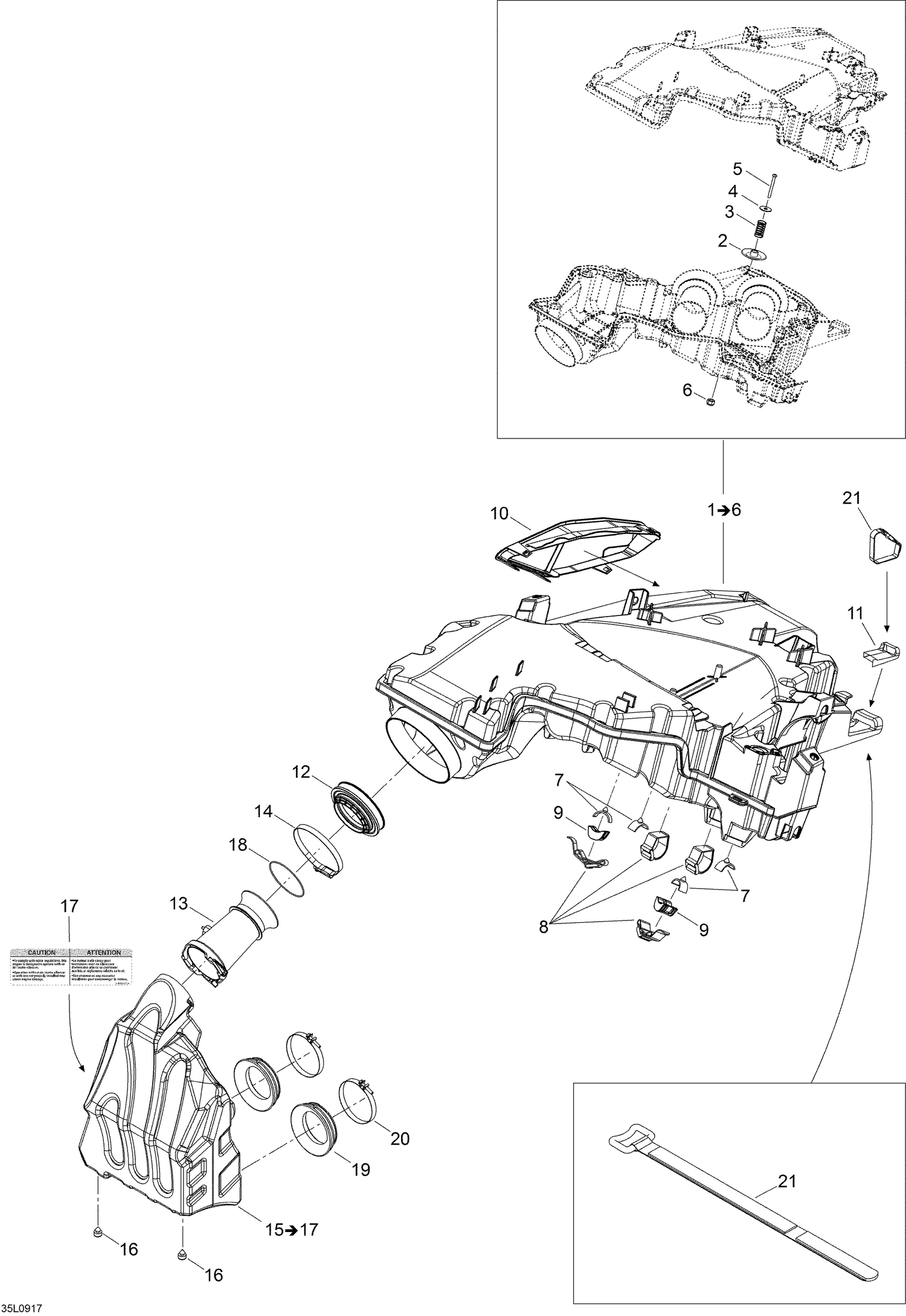 Схема узла «02- Air Intake System» для Lynx Xtrim SC 800R