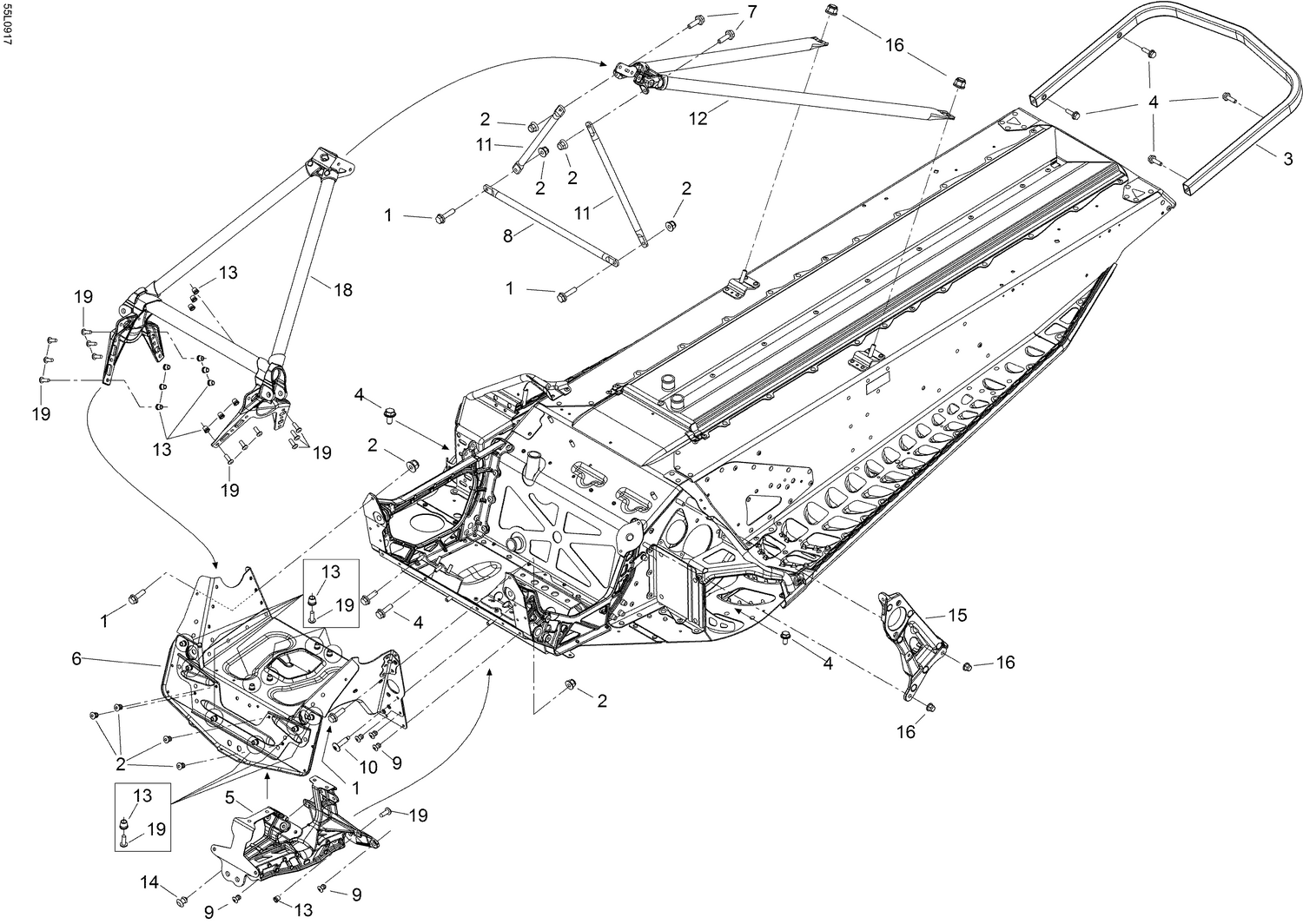Взрыв-схема узла «09- Frame and components»