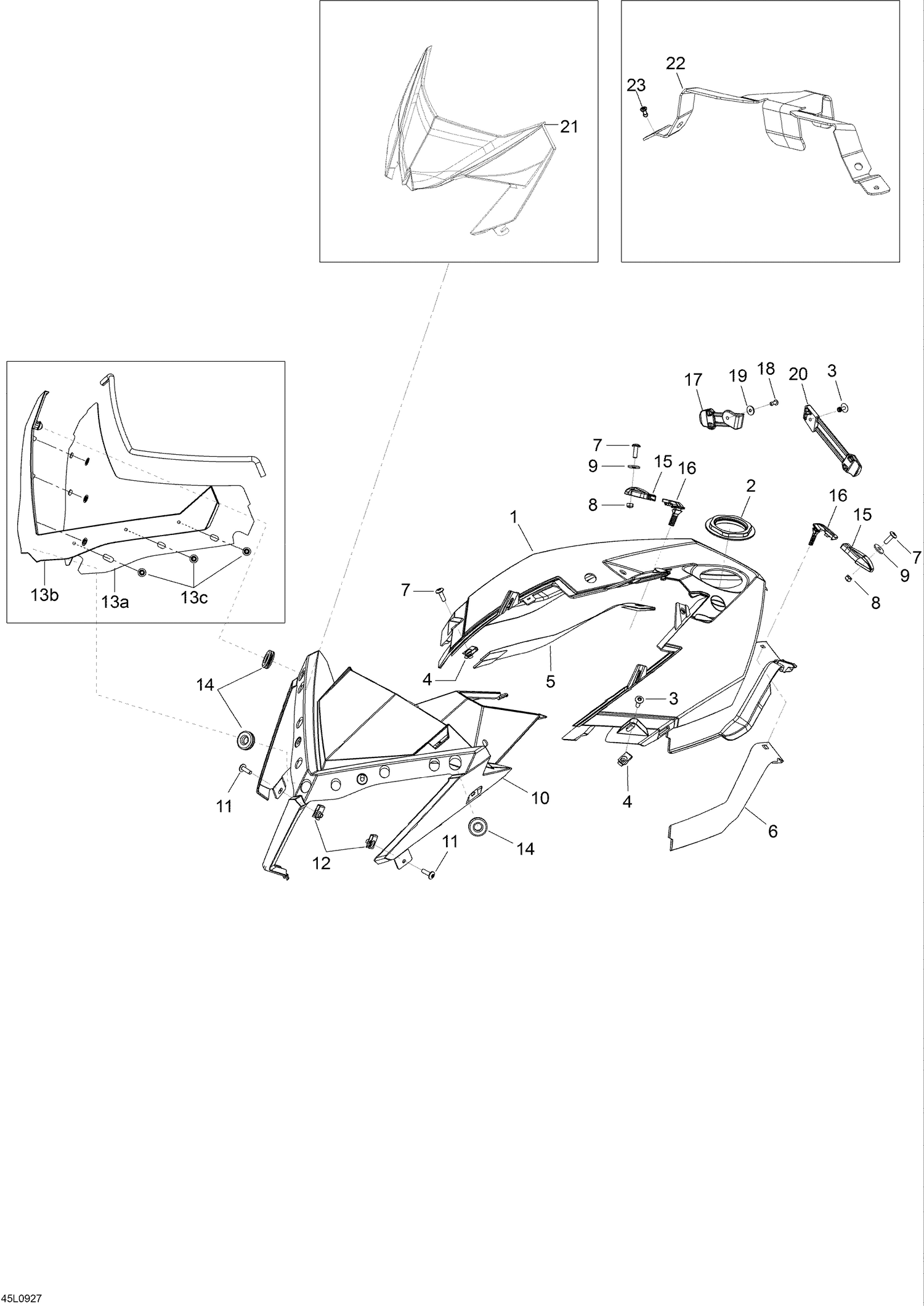 Взрыв-схема узла «09- Windshield And Console»