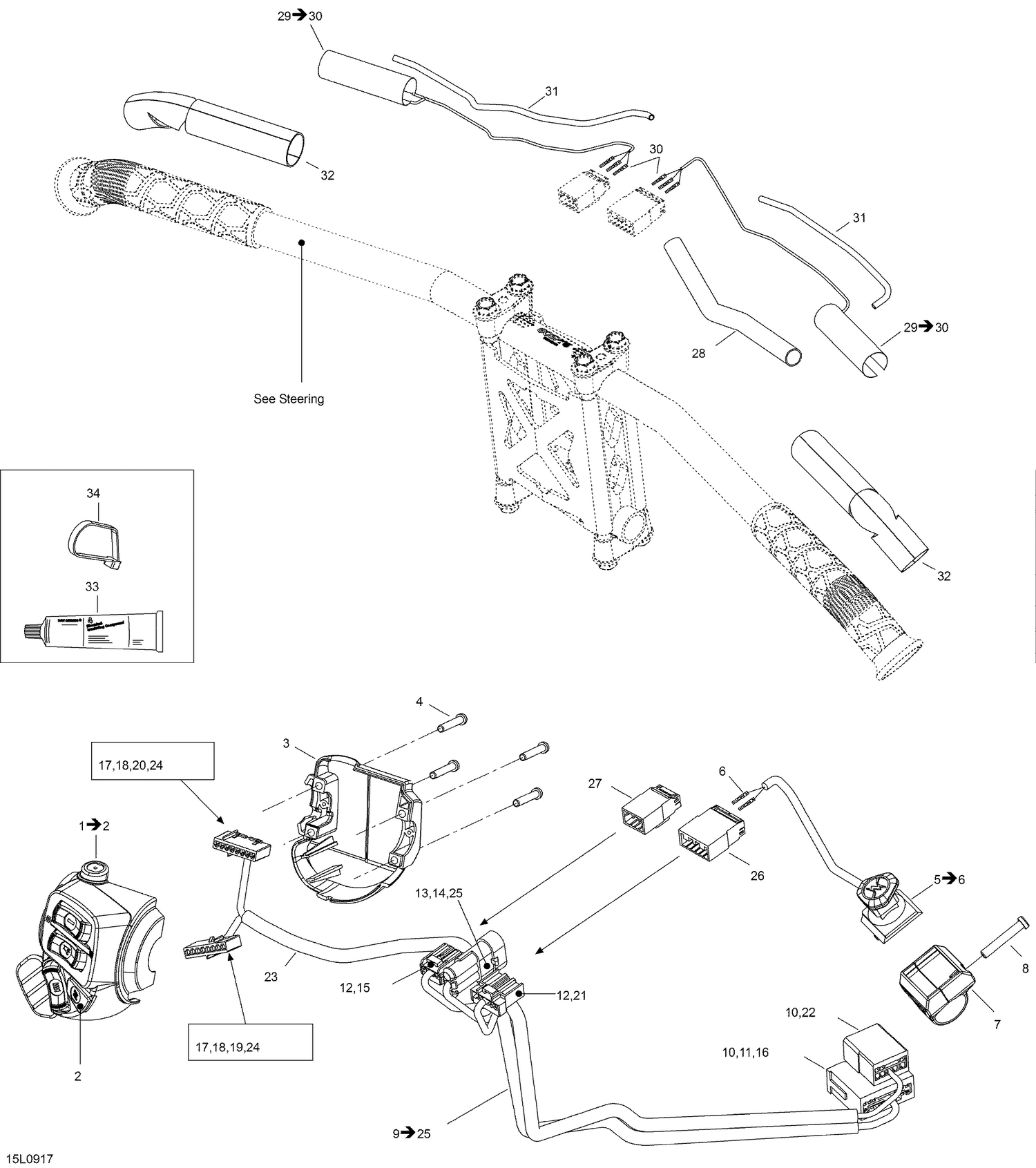 Схема узла «10- Steering Wiring Harness» для Lynx Xtrim SC 800R