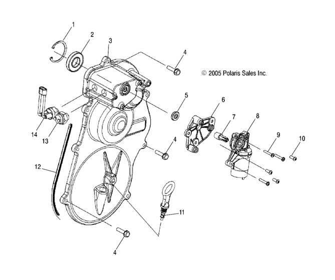 Схема узла «Крышка коробки передач (S07PP7FS/PP7FSA/PP7FE/PD7FS/PD7FE)» для Polaris FST IQ/LX