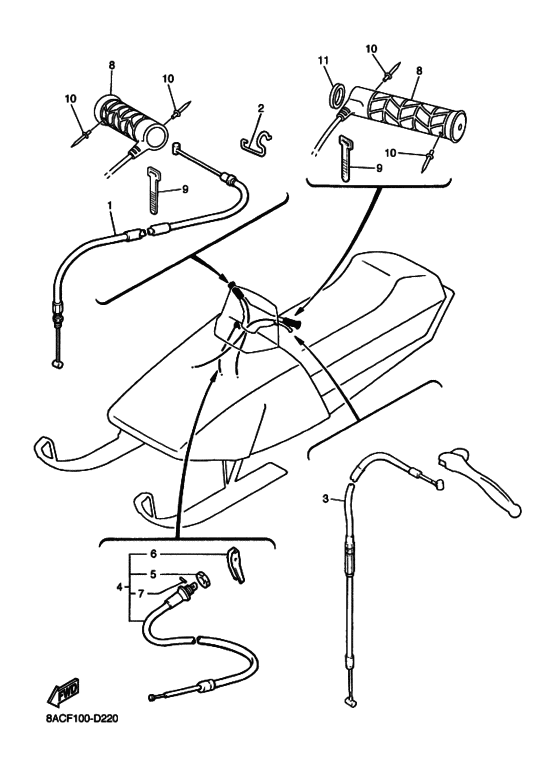 Взрыв-схема узла «Ручки & Троса управления»